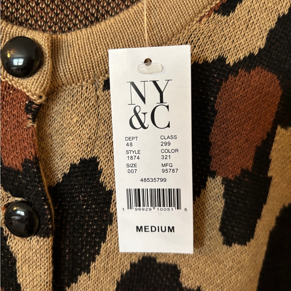 New York & Company Animal Print Cardigan - Picture 5 of 5